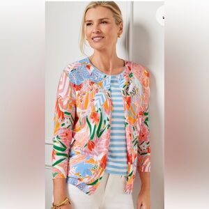 Talbot Charming 3/4th Sleeve Cardigan in Marvelous Floral Women’s Size MP